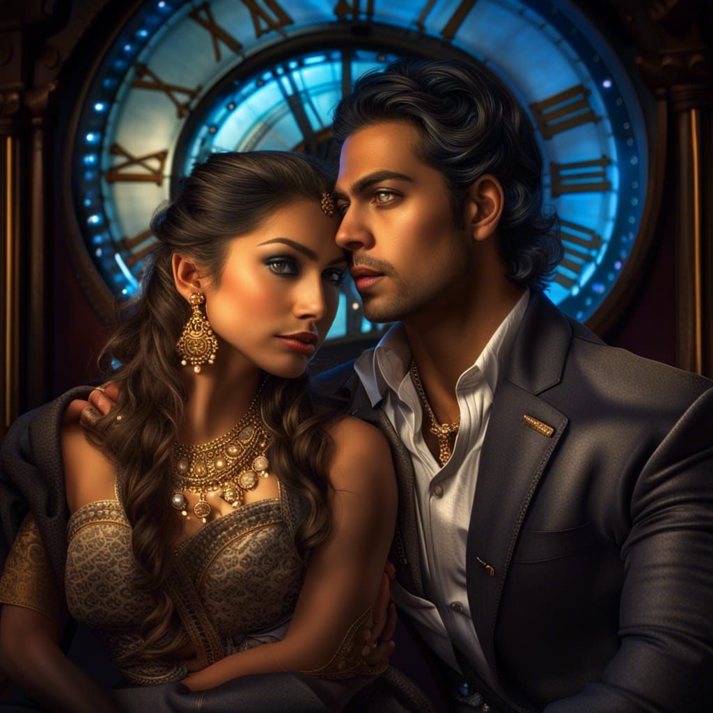 Romantic Era Lovers Meet in Train Station