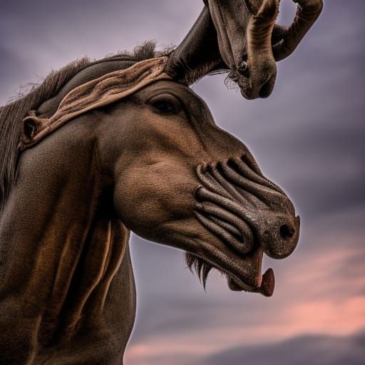 Hyperrealistic Centaur with Intricate Details in Sharp Focus