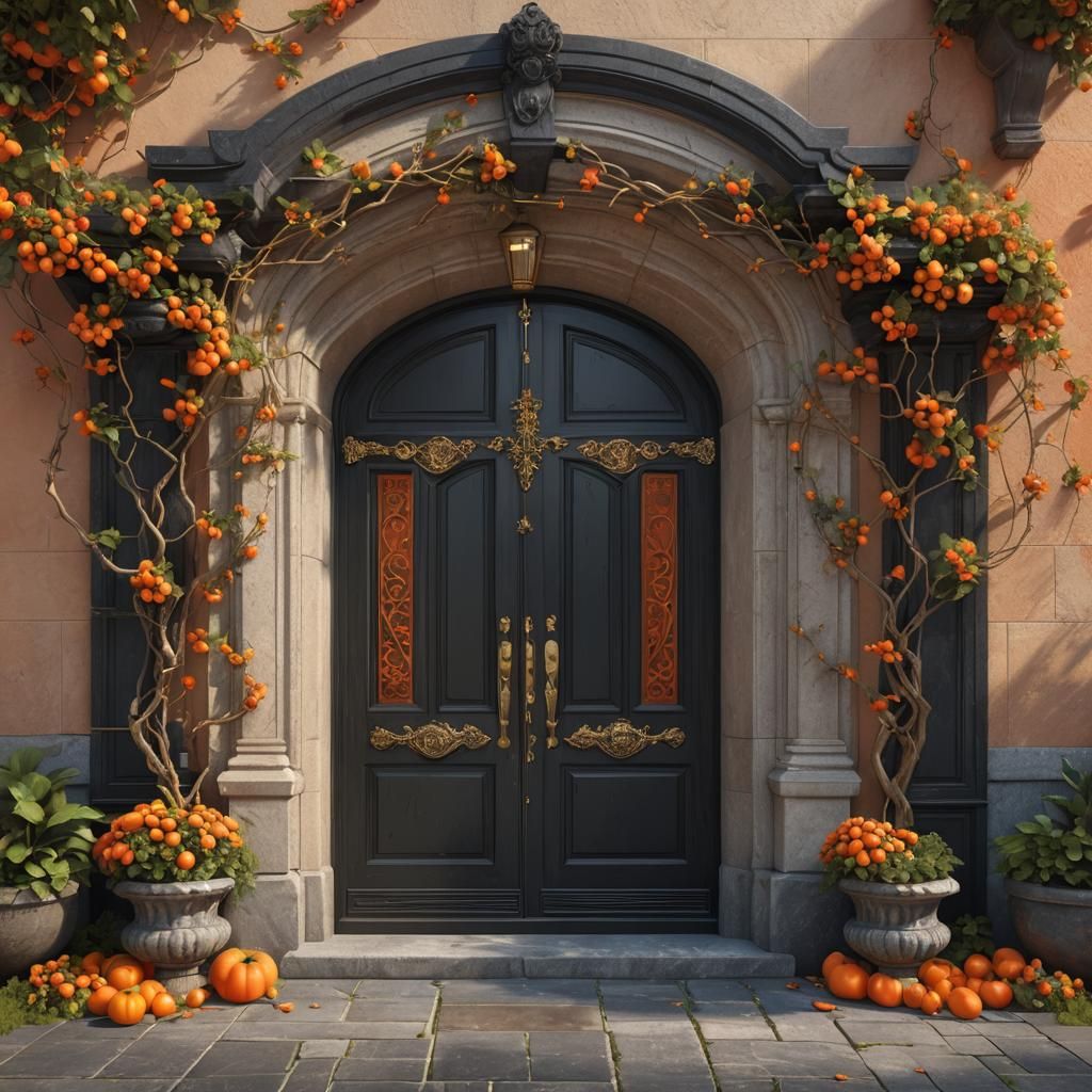 Native Stone Home with Blooming Trumpet Vines