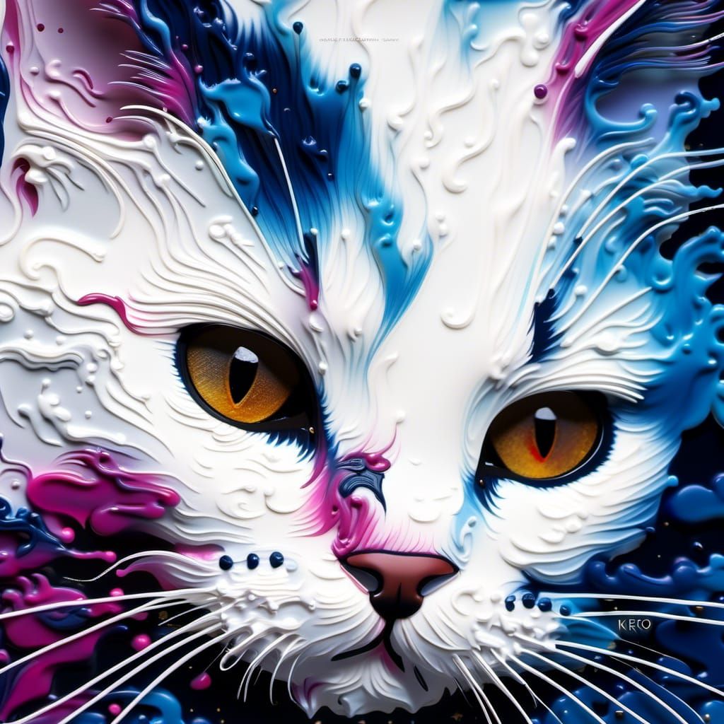 Cloud Ink Cat: Tactile Impasto Painting in 3D