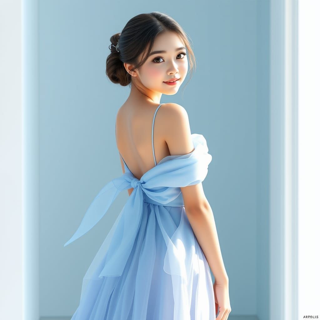 Stunning Pastel Blue Prom Dress in Anime-Inspired Style
