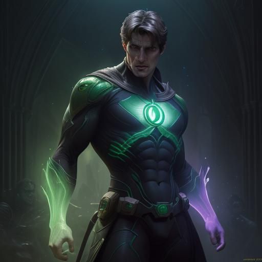 Hal Jordan Emerald Warrior in Dark Fantasy Style