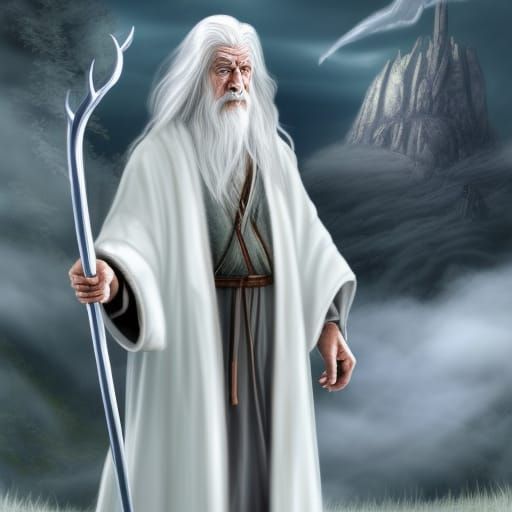 Gandalf Fan Art: Rings of Smoke in Meadow