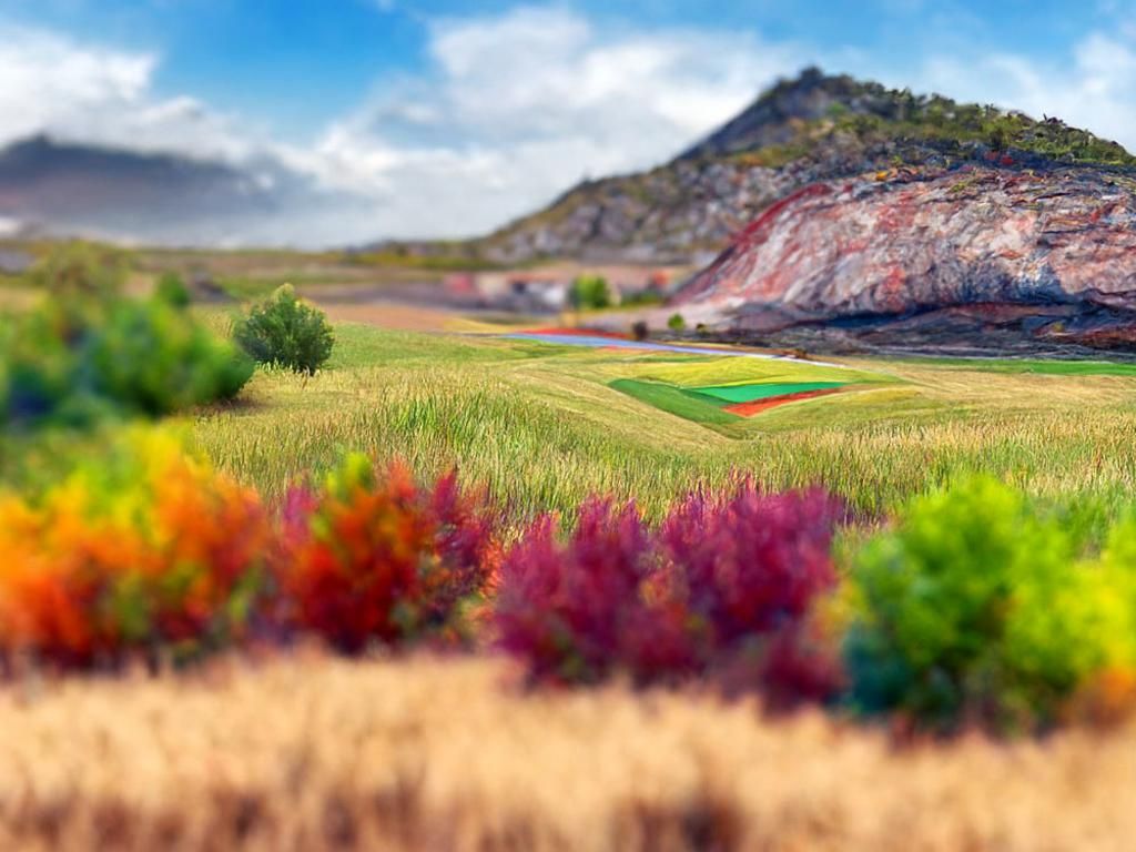 Color Field Landscape Vista in 3D