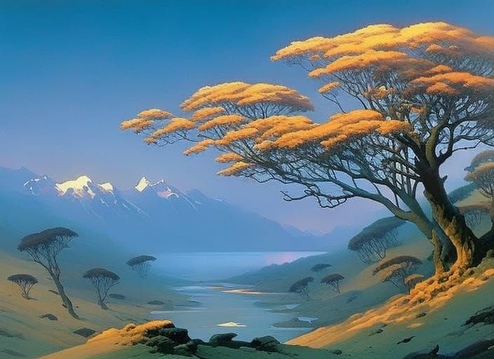 Breathtaking Gouache Painting of World's Edge