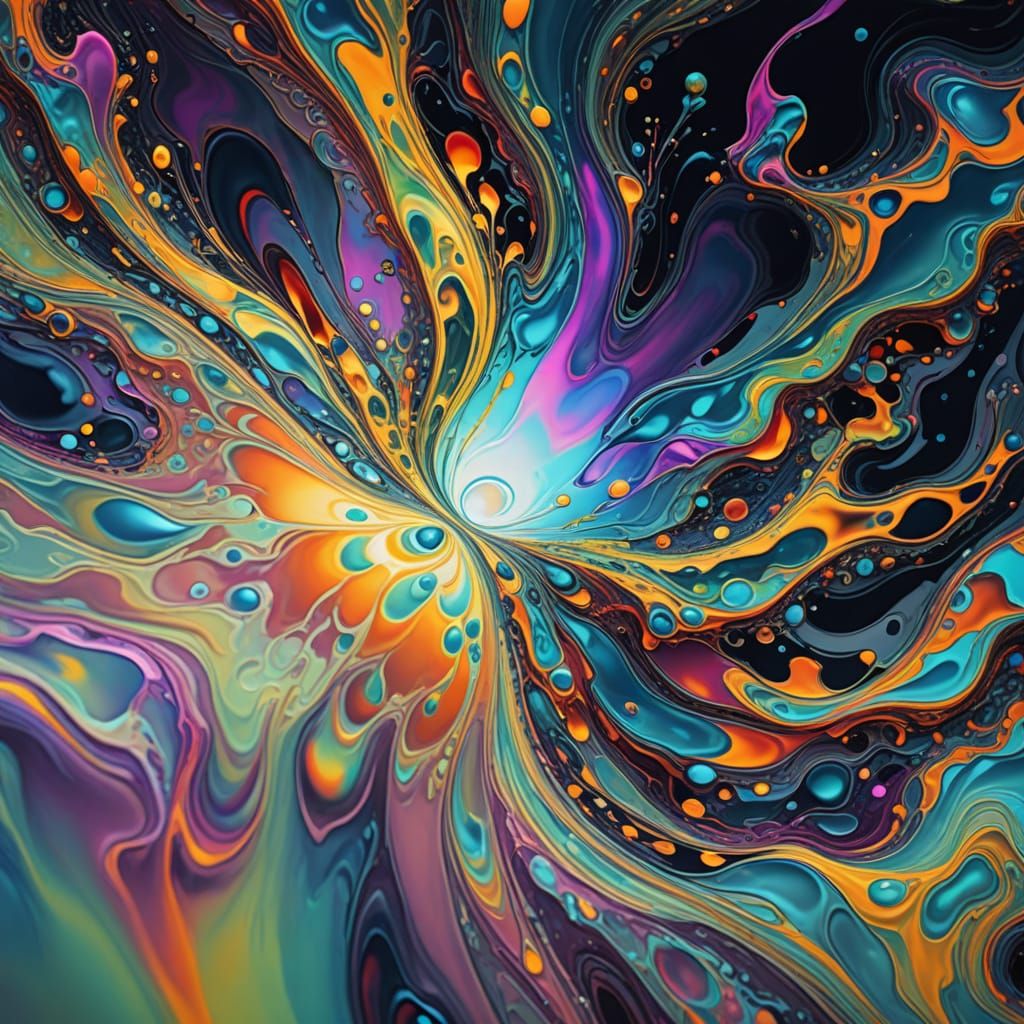 Quantum Turbulence: Macro Liquid Surface in Surreal Style