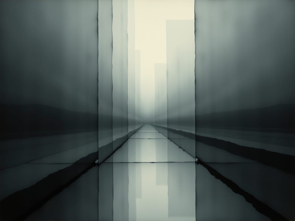 Surrealistic Fragmented Portrait in Minimalist Cinematic Sty...