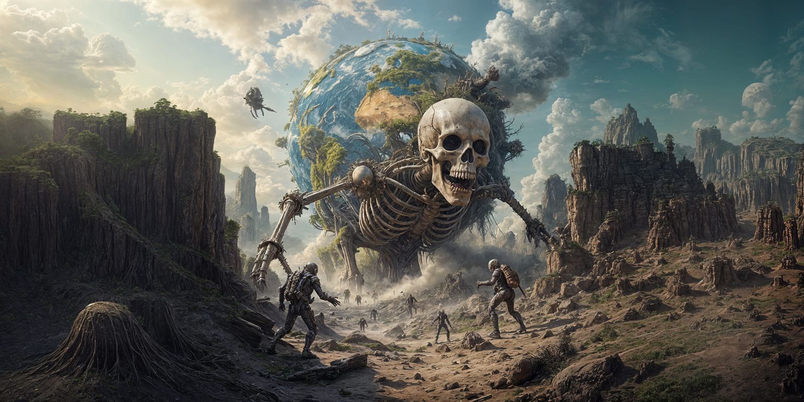 Demonic Planet Consumes Skeletons on Distorted World