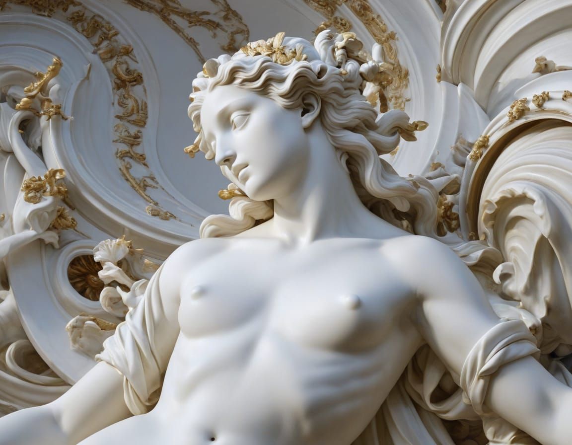 Venus Rises from the Sea in Ornate Baroque Style