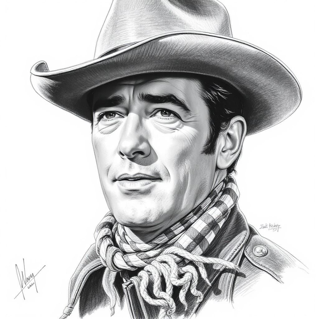 Classic Pencil Portrait of a Cowboy