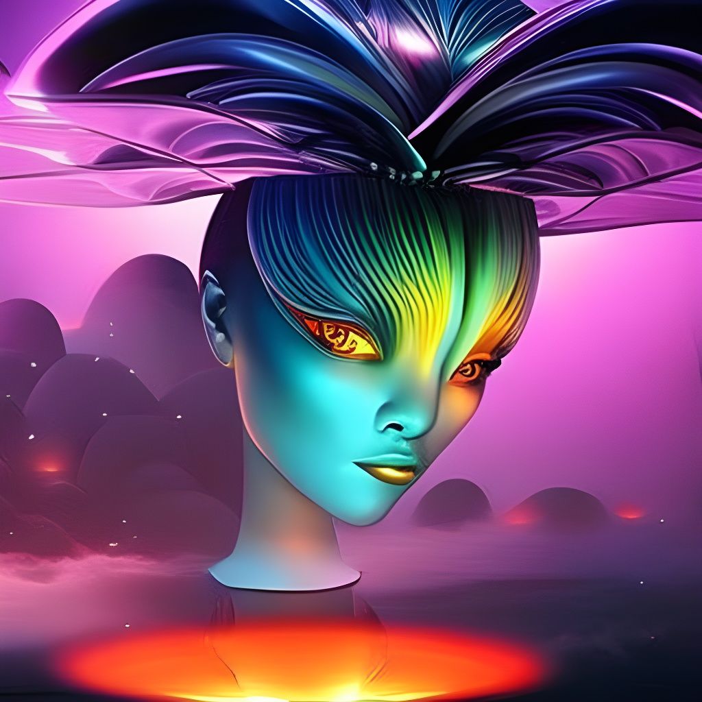 Iridescent Insect in Deco Style, 3D Render