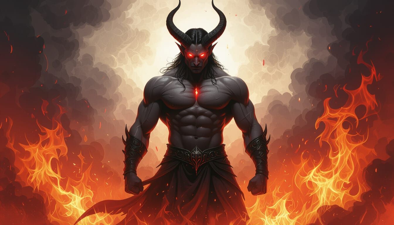 Lucifer in Dark Fantasy Concept Art Style