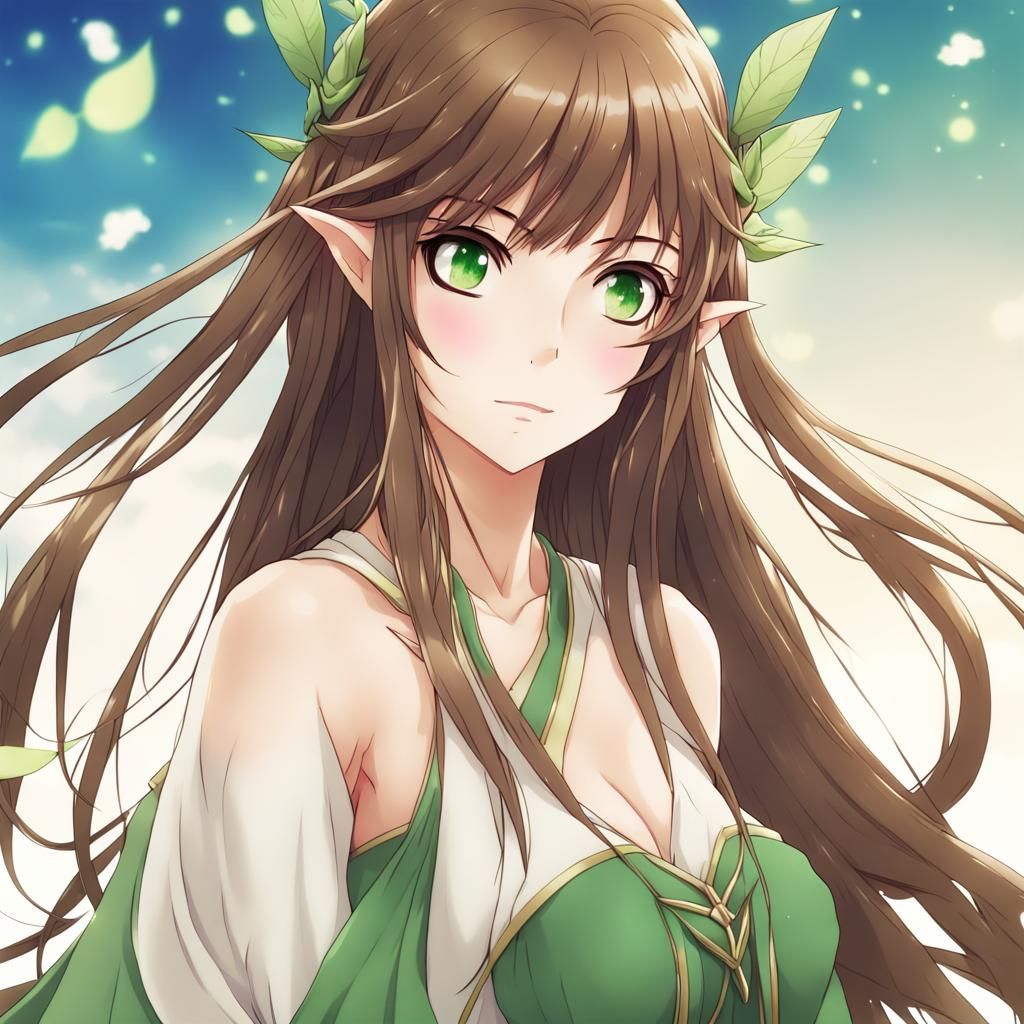 Anime Earth Elf Girl Portrait