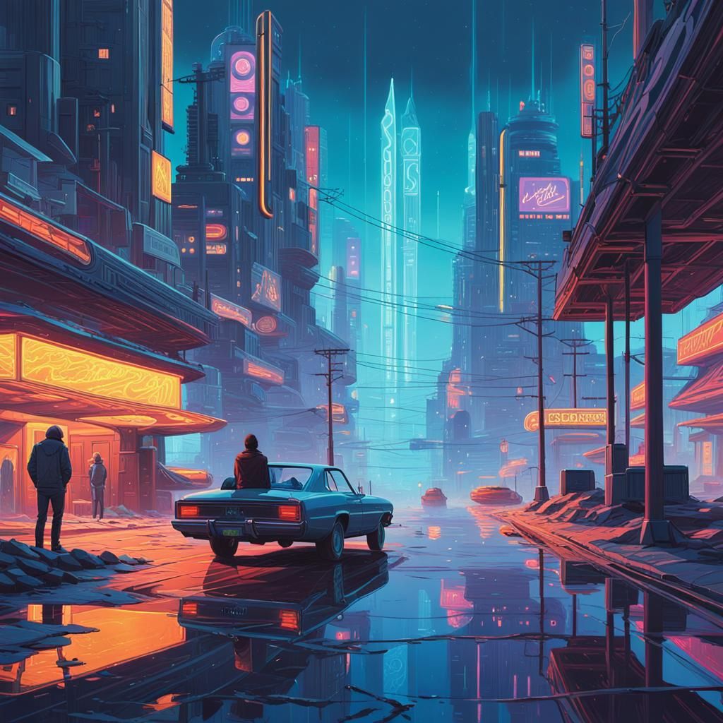 Dreamlike Meditation in a Futuristic Landscape