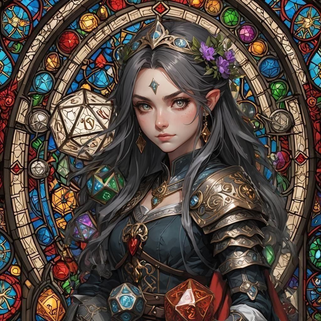 D&D Character with Piercing Grey Eyes