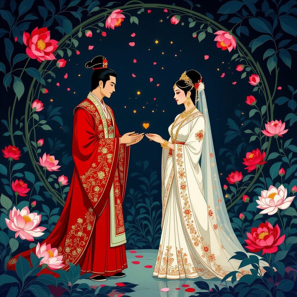 Chinese Emperor & Indian Empress Wedding in Mystical Garden