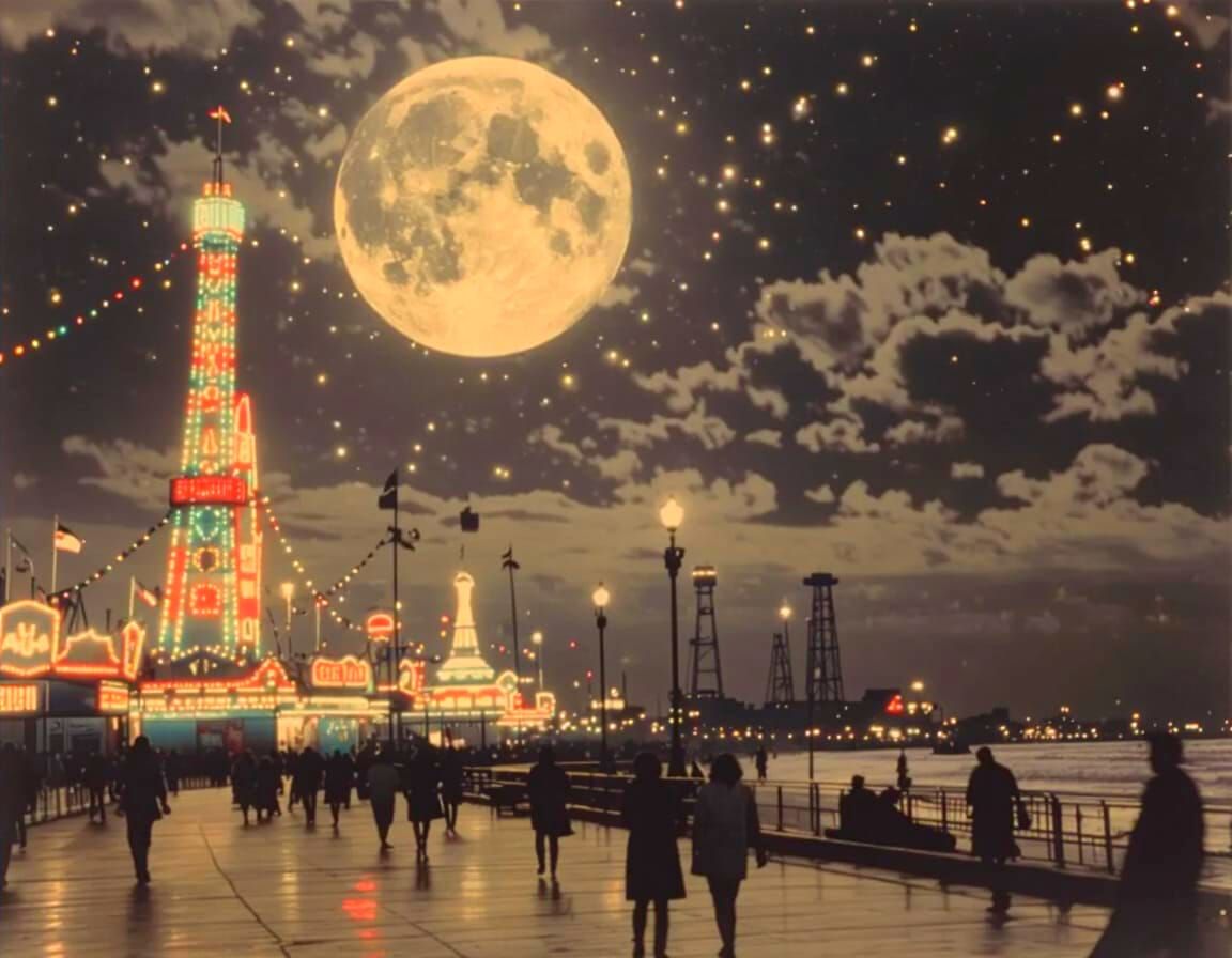 Coney Island Carnival on the Moon Cinematic Style