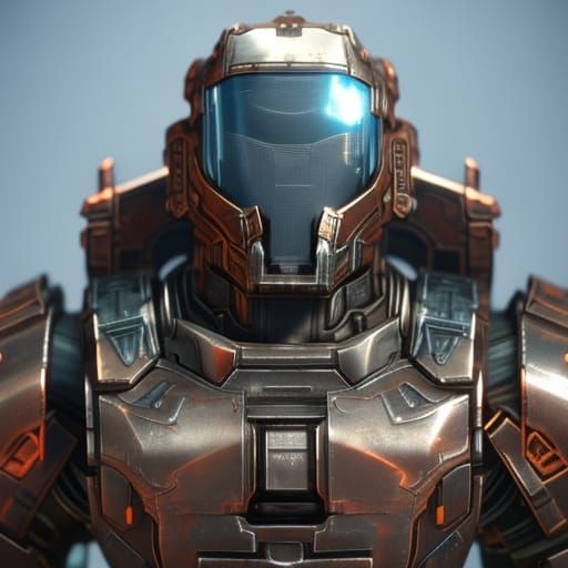 Transparent Camo Mech Suit Portrait in Unreal Engine 5