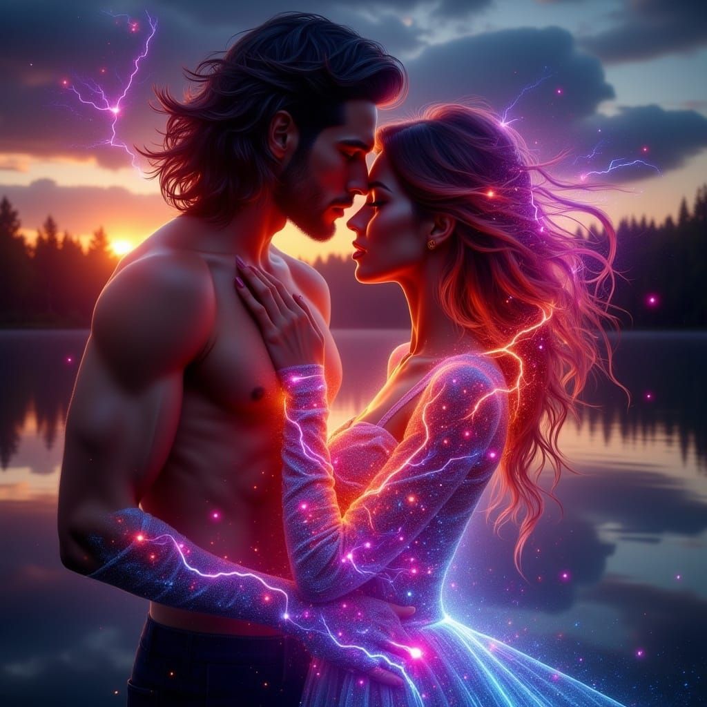 Electrifying Dance: A Hyperrealistic Vision of Love