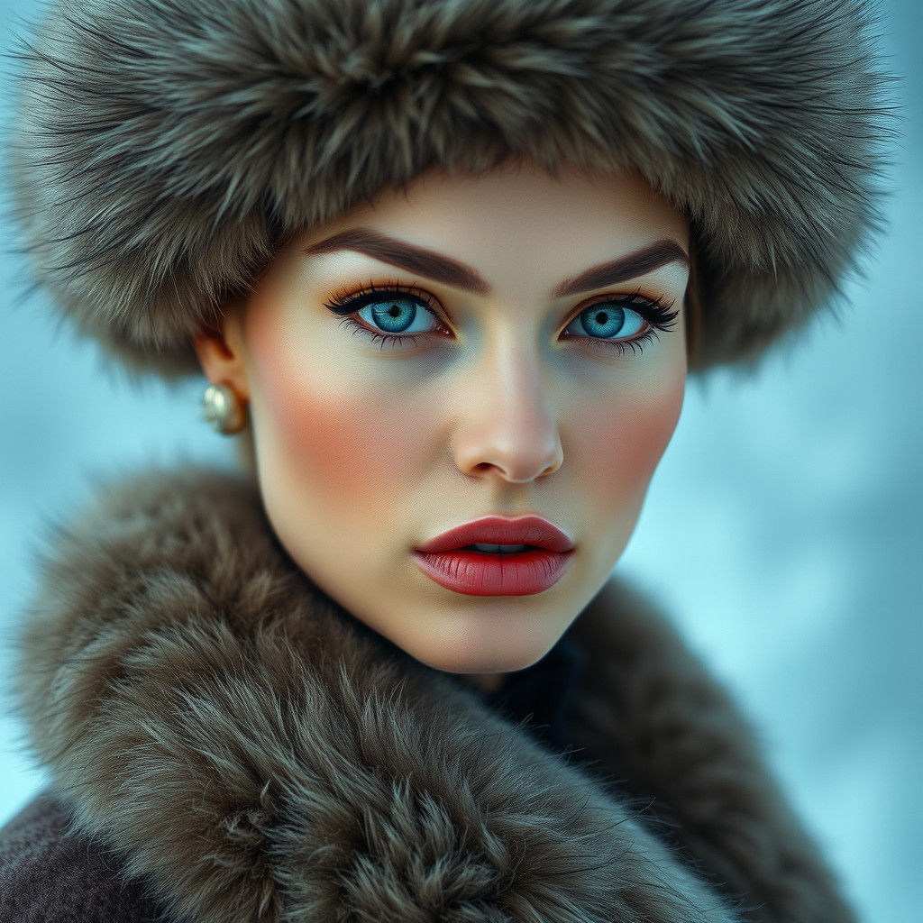 Stunning Russian Model Portrait in Klimt-Inspired Style