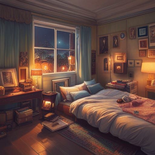 Cozy Bedroom with Intricate Floral Patterns