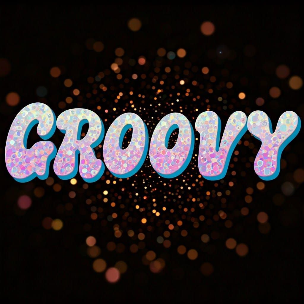 Groovy in Psychedelic Sparkle Background