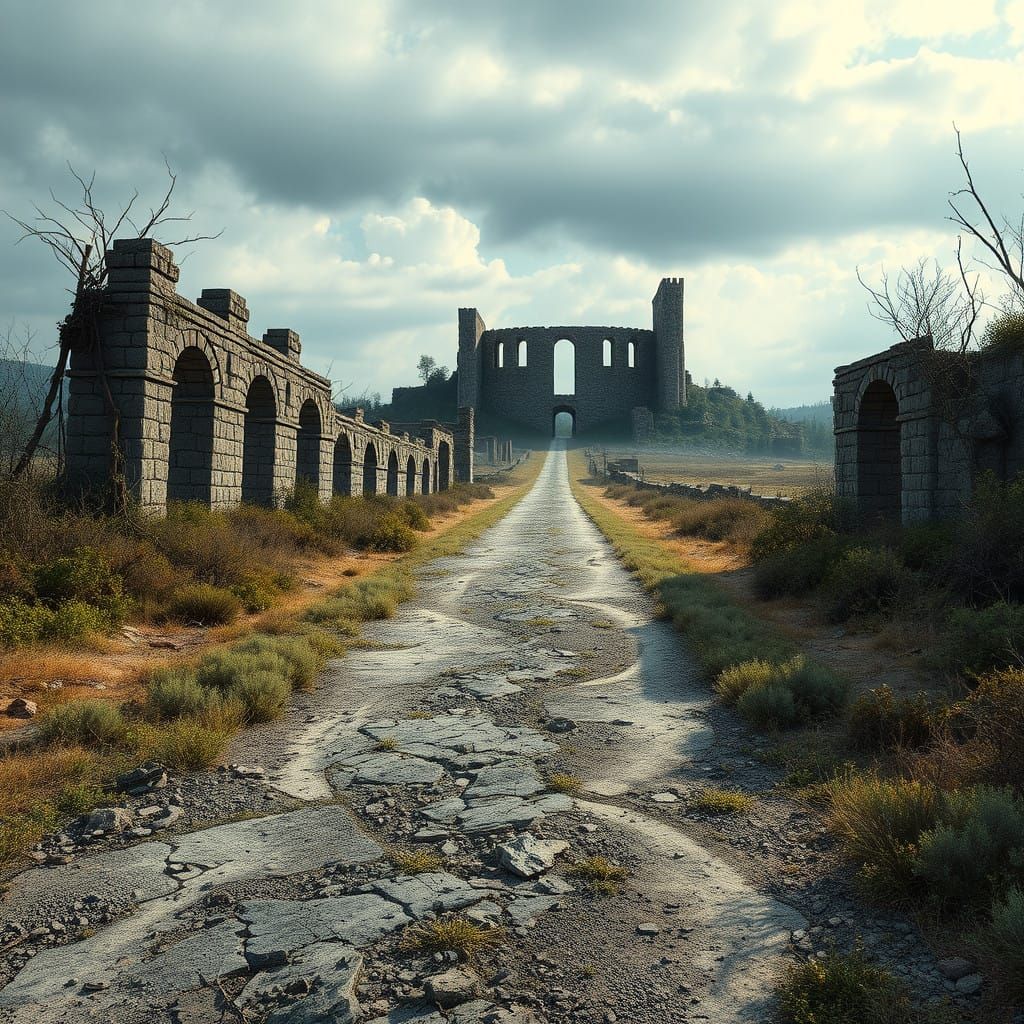 Abandoned Crossroads in a Forgotten Fantasy Realm