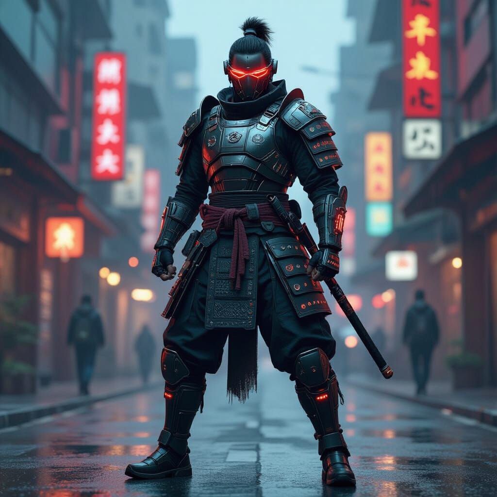 Cyberpunk Western Warrior in Neotokyo Arena