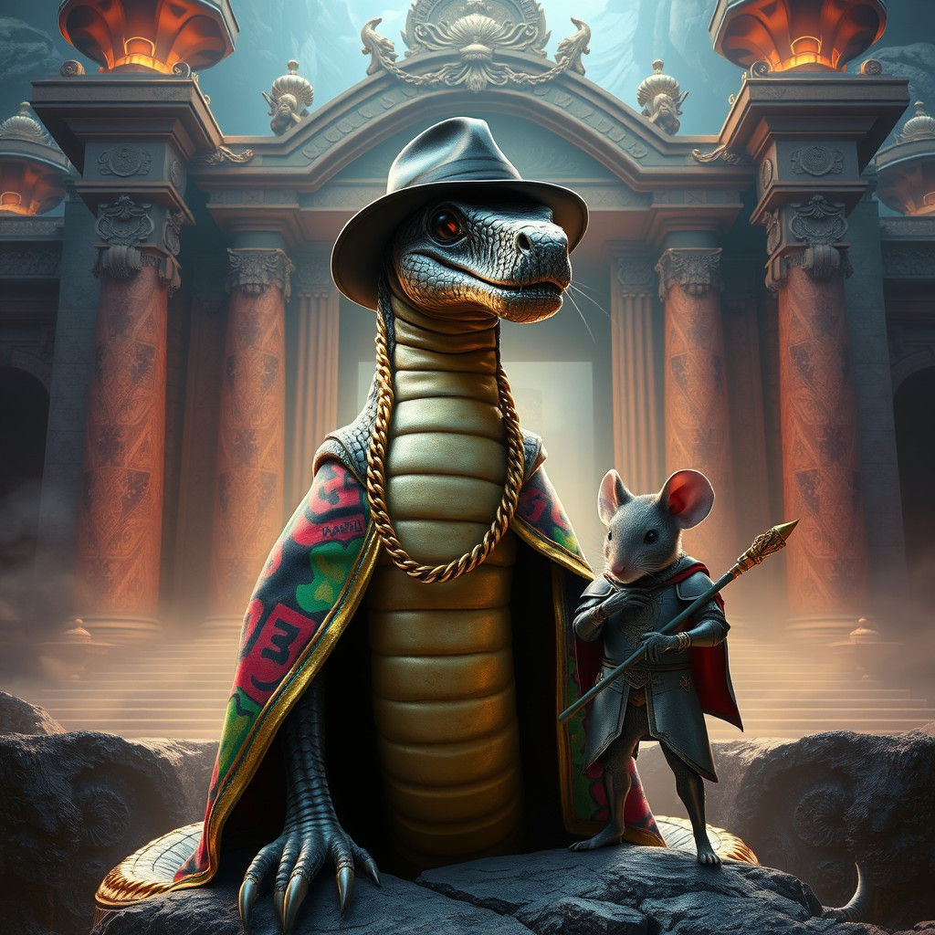 Rapper Snake Guarded by Mouse Knight