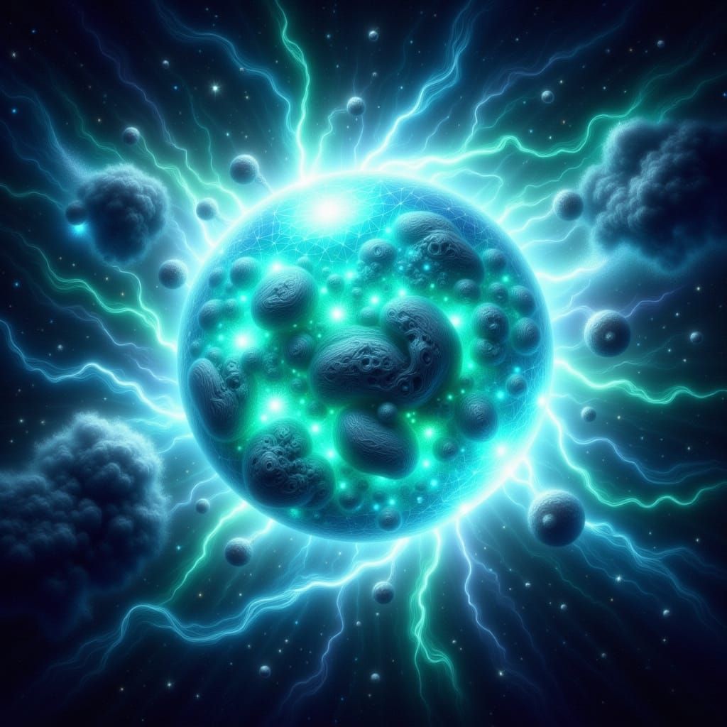 Celestial Aquamarine in a Dreamy, Surreal Universe