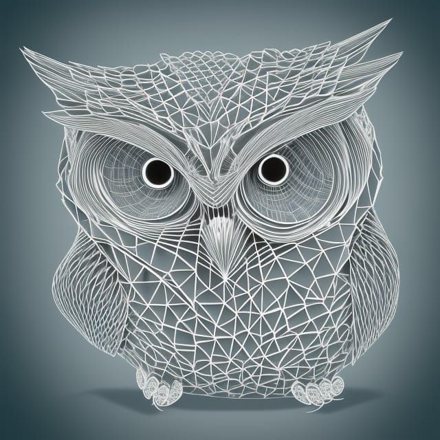 Colorful Origami Owl Papercraft in 3D Render