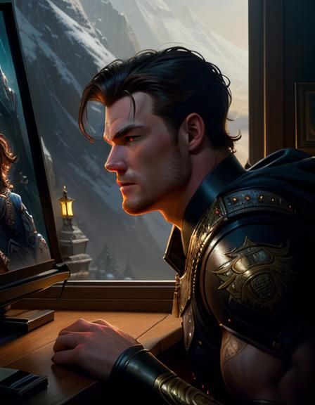 Dramatic Black and White Portrait of a Man