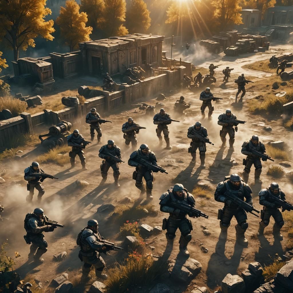 Cinematic Gears of War Invasion with Divine Lighting