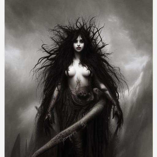 Gothic Werewolf in a Fantasy Art Style