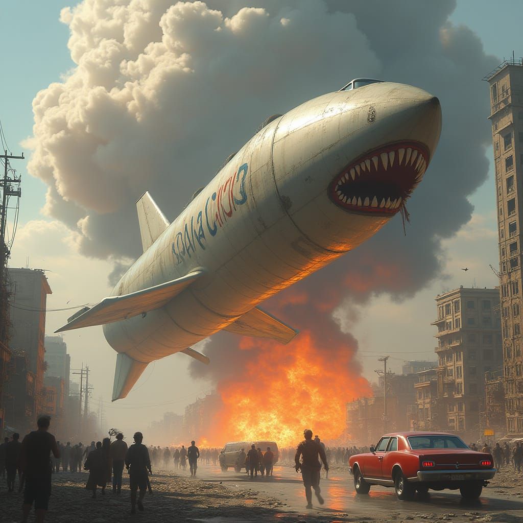 USANuke33 Missile Attack on Devastated Cityscape