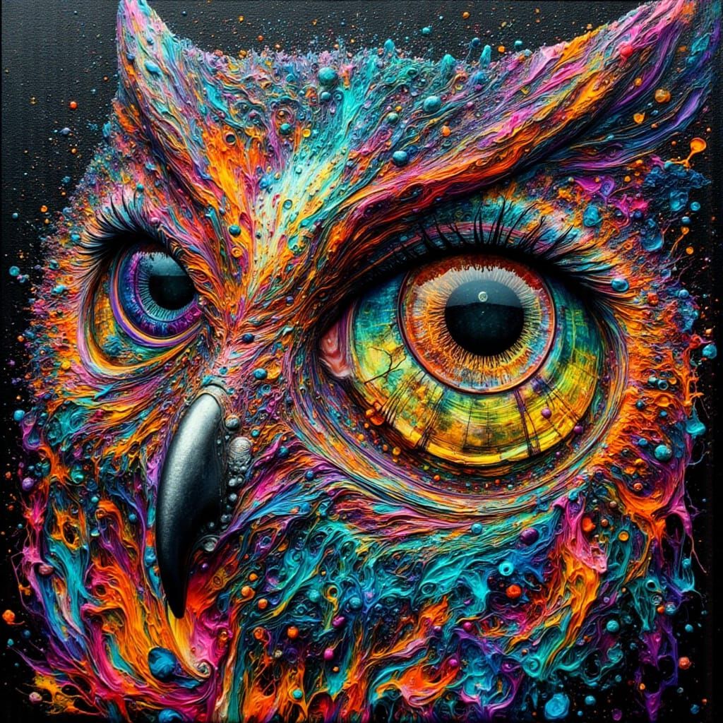 Cosmic Dance of Complementary Colors in Abstract Doodle