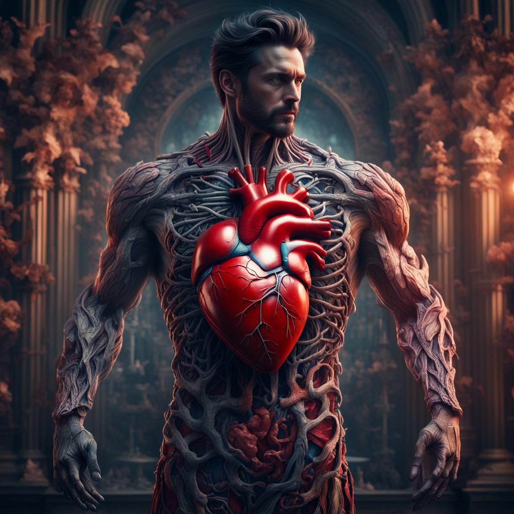 Anatomical Heart Emerges: Dramatic Digital Matte Painting
