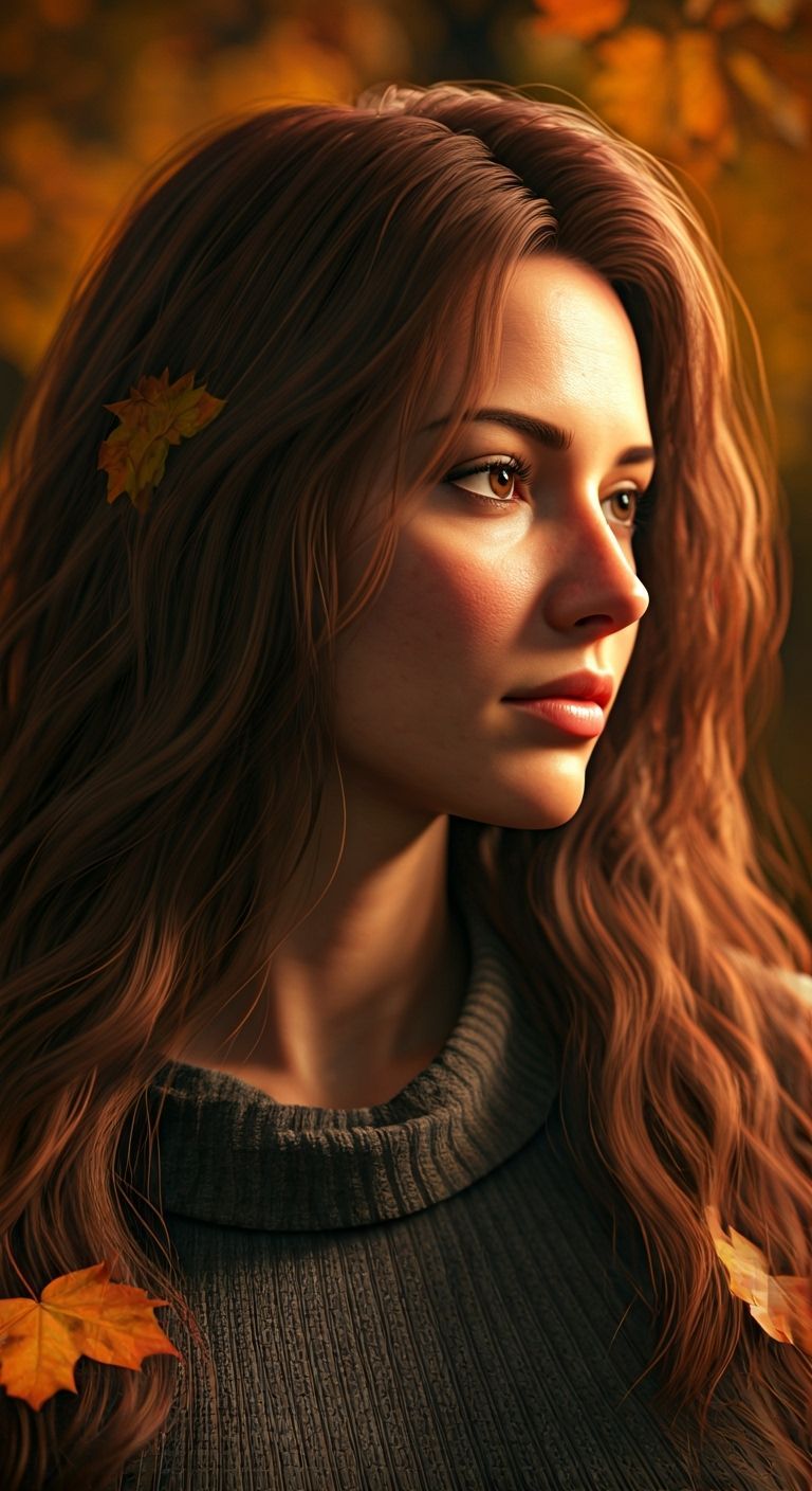 Photorealistic Autumn Portrait with Cinematic Lighting