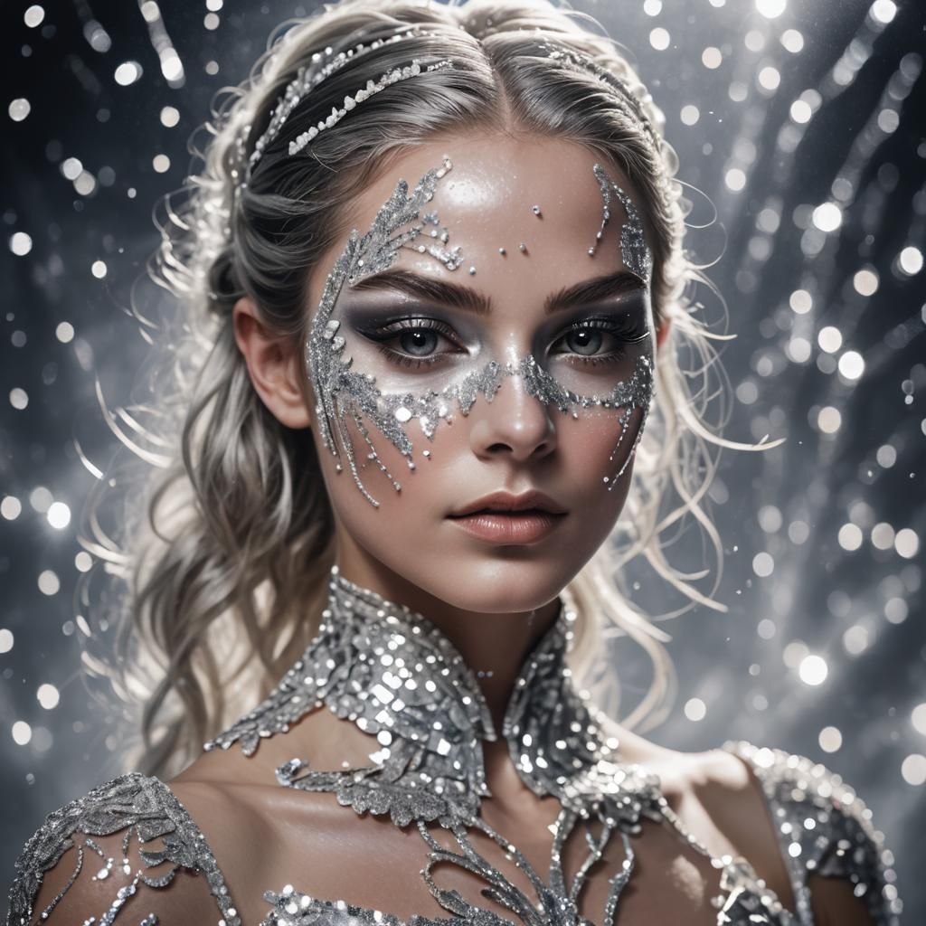 Ballerina in Silver: A Surreal Portrait