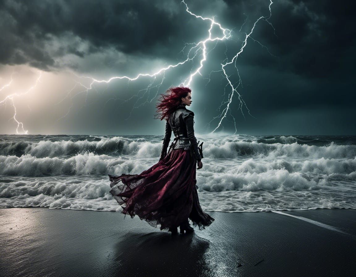 Trashpunk Commander Casting Lightning Magic on Pier