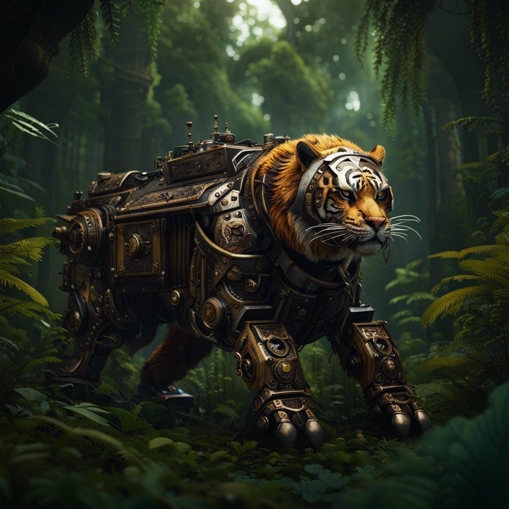 "Armored Steampunk Tiger