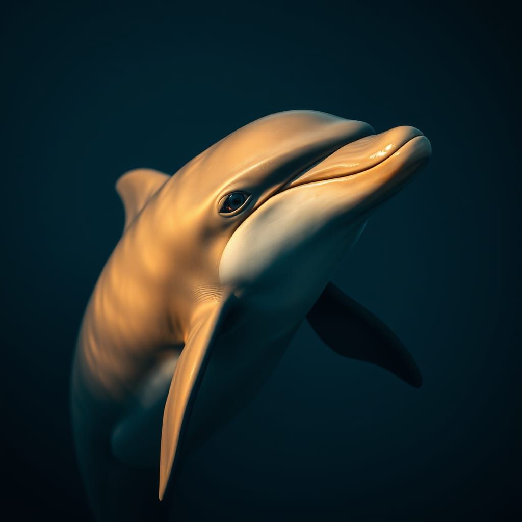 Hyperrealistic Dolphin with Human Face