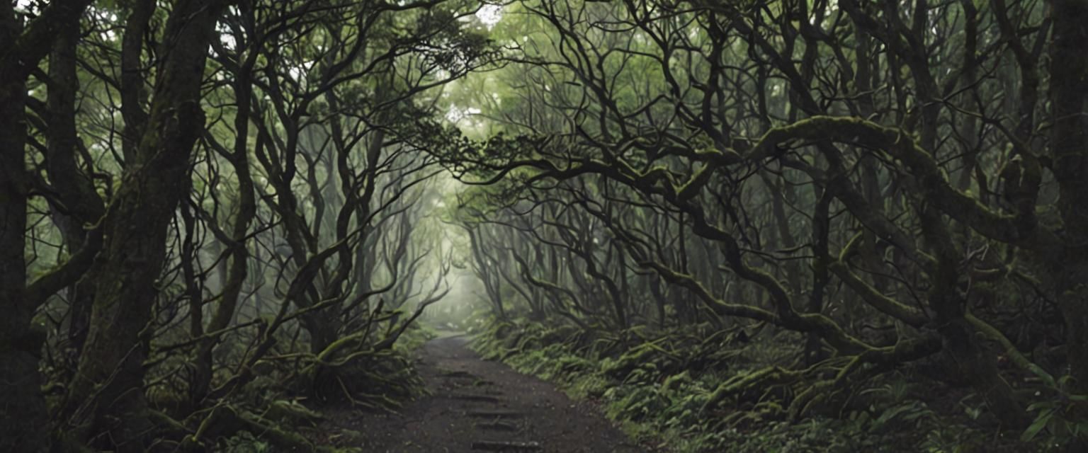 Winding Path Through a Dark Forest