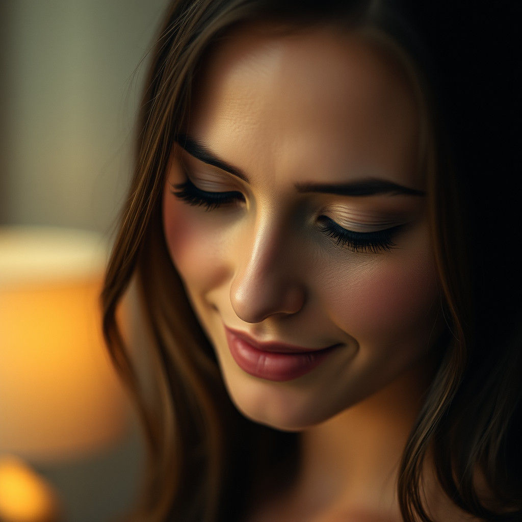 Woman's Portrait in Soft Focus, Hyper-Realistic Style