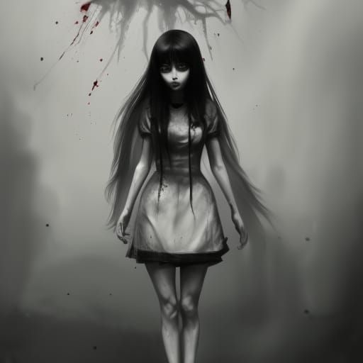 Creepy Black and White Gothic Art