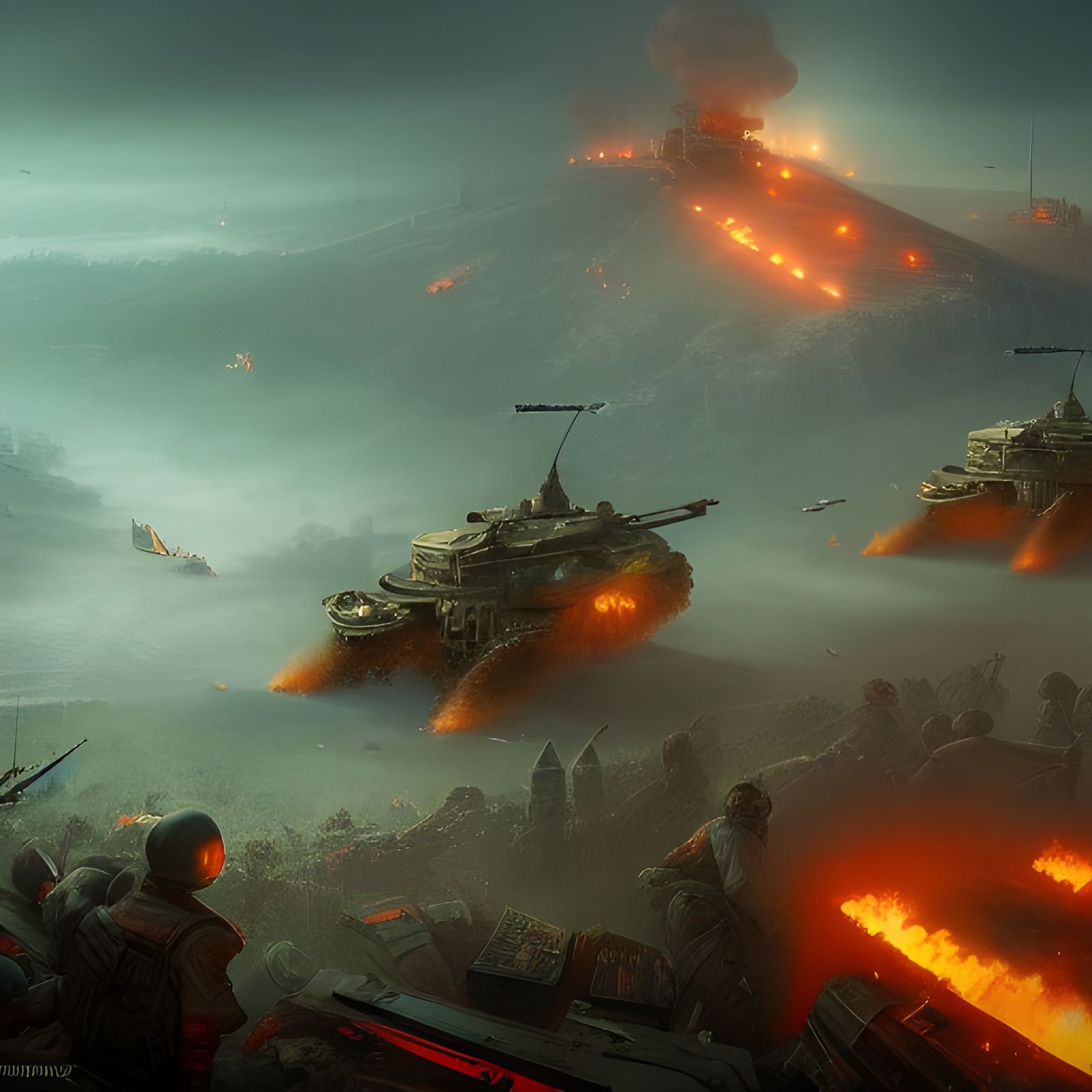 Detailed Painting of Russian Invasion of Ukraine