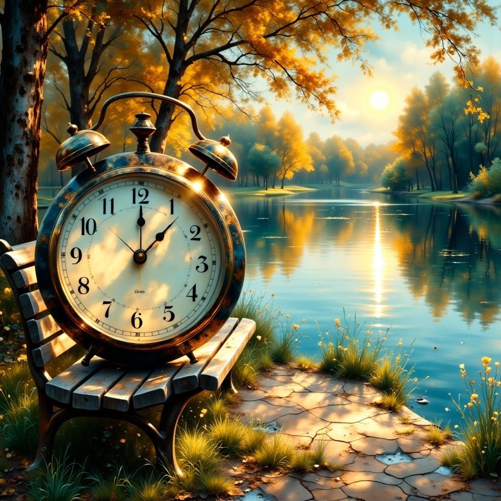 Ethereal Sunset Scene in Watercolor Style