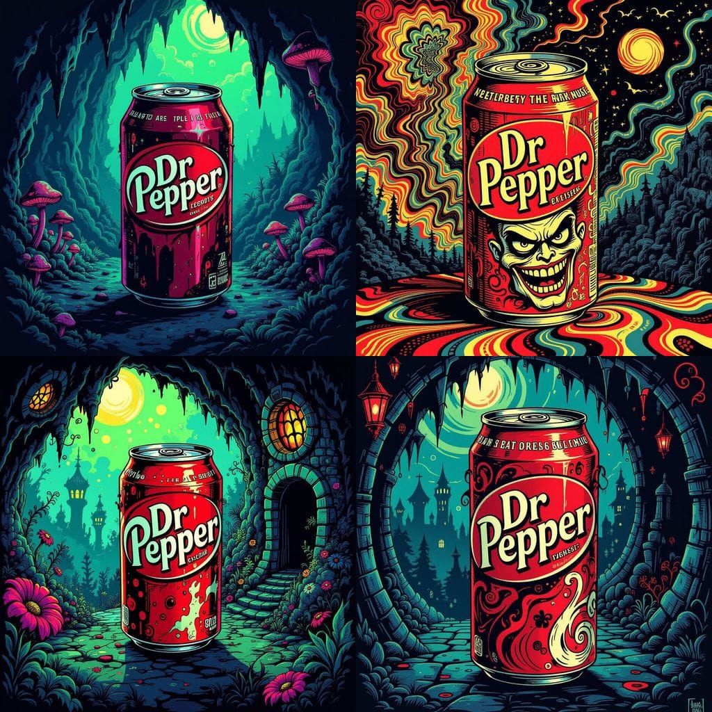 Dr Pepper Can in Tim Burton Style