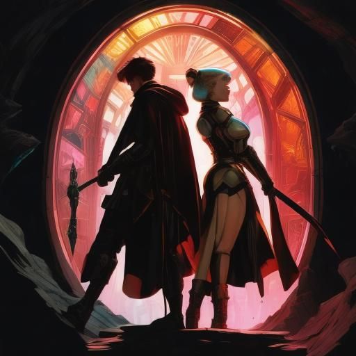 Sci-Fi Duel Book Cover in Space Opera Style