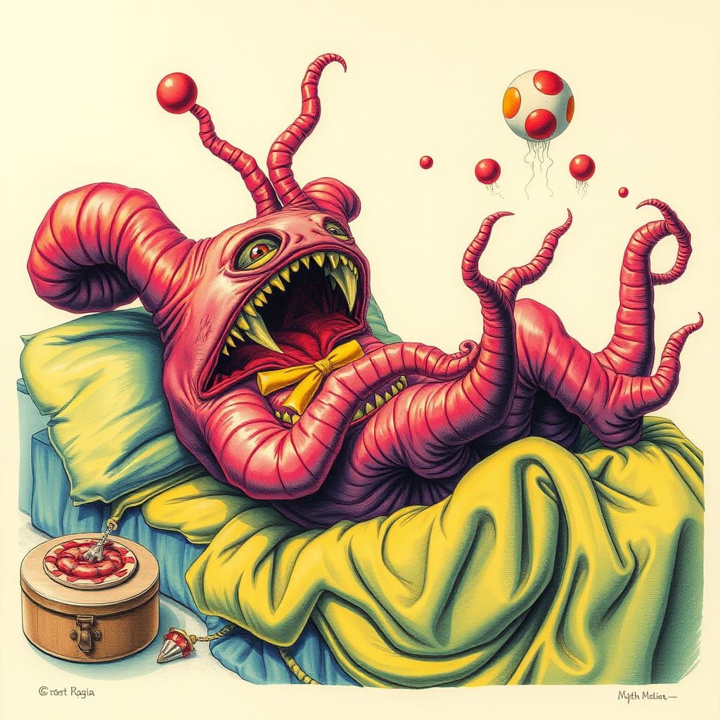 Computer Simulation of Steatopygia in Surreal Ink Style